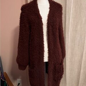 Warm Brown Fuzzy Cardigan